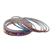 12 Piece Multicolored Bangle Bracelet Set For Children Age 4+