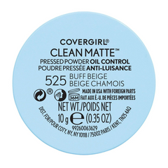 COVERGIRL Clean Matte Pressed Powder, 525 Buff Beige, 0.35 oz